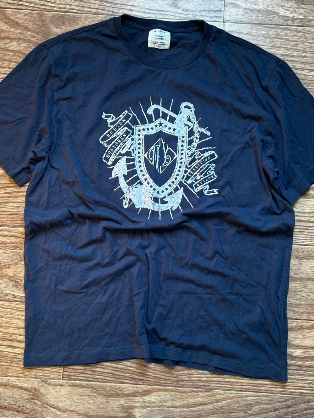vintage prep J.Crew navy graphic tee